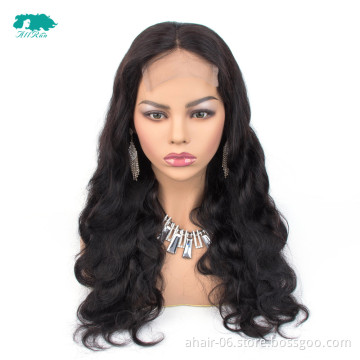 Wholesale 4*4 lace wigs 100% virgin brazilian human hair body wave wigs
